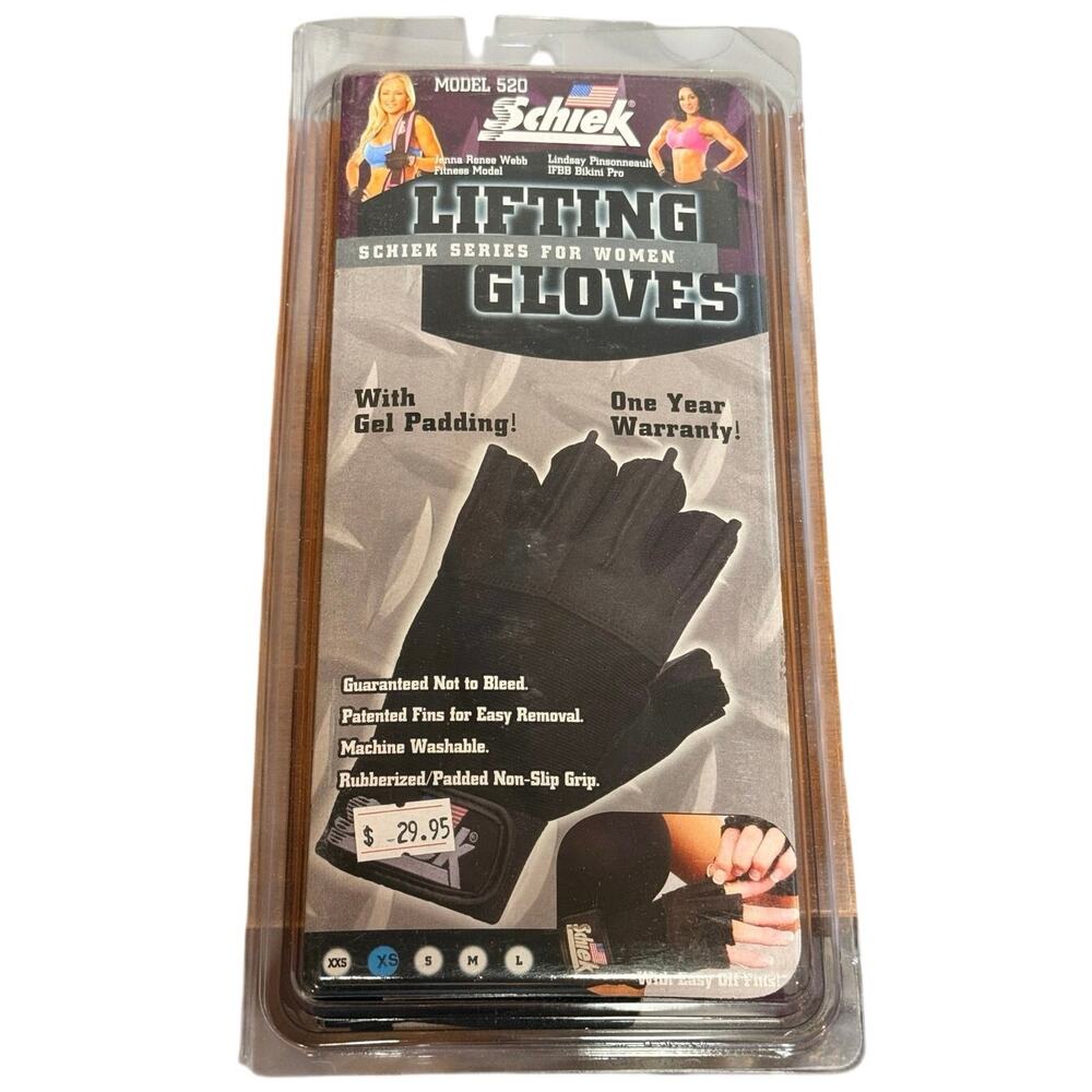 Schiek Model 520 Women's Platinum Series Weight Lifting Gloves Size M Black New